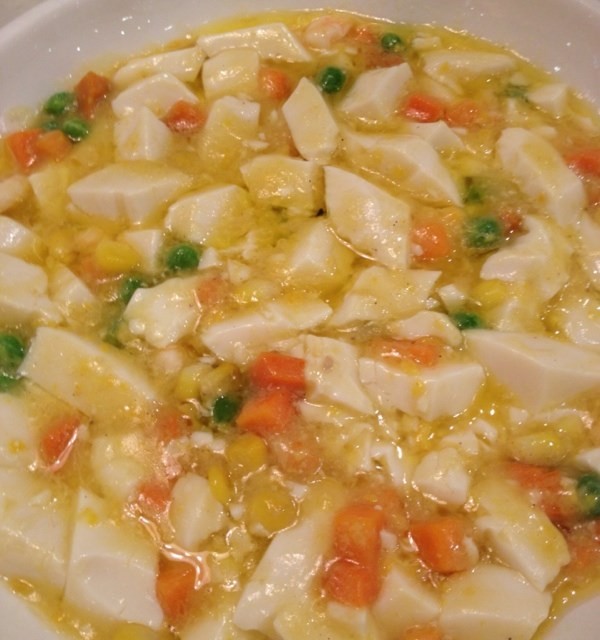 咸蛋黄虾仁豆腐
