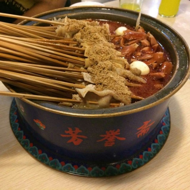豆皮涮牛肚锅