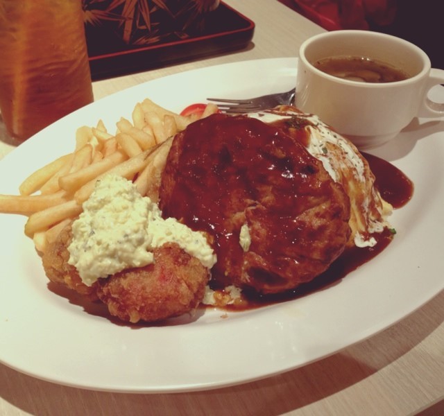 Hamburger Steak Omu Rice