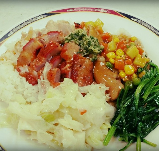 叉燒油雞雙拼飯