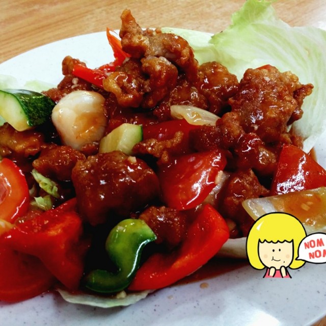 sweet sour pork with lychee
