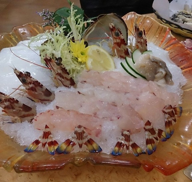 花竹蝦刺身拼盤