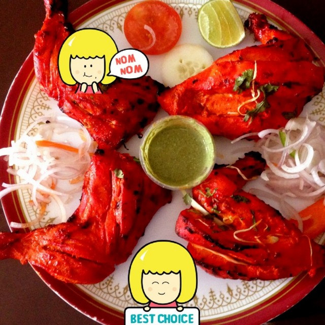 Full Tandori chicken with mint chutney