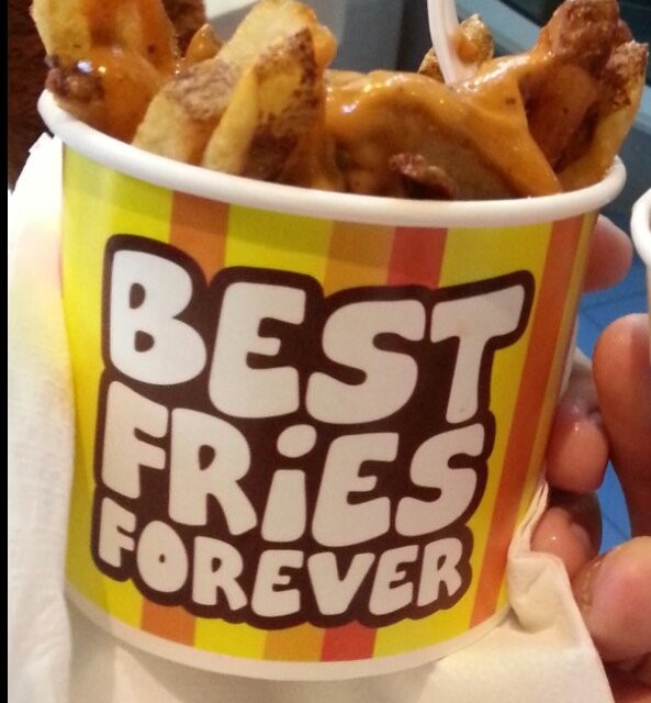 French Fries with bbq sauce!!