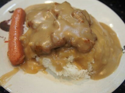 蒜茸雞扒腸仔飯