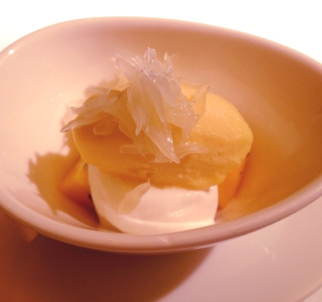 Passion fruit sorbet with grapefruit  