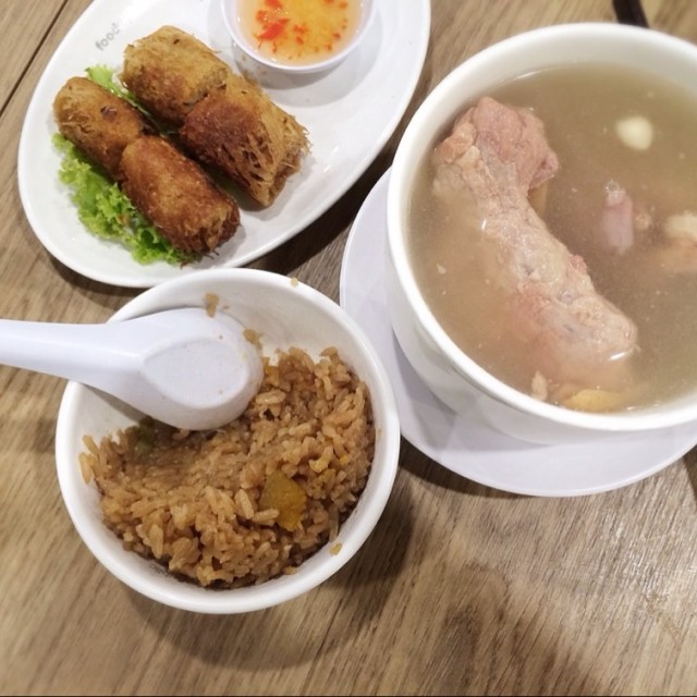 Pork Ribs chinese pear soup and pumpkin rice