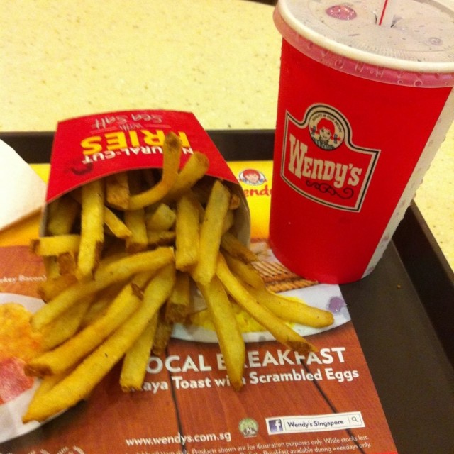 Fries and grape soda