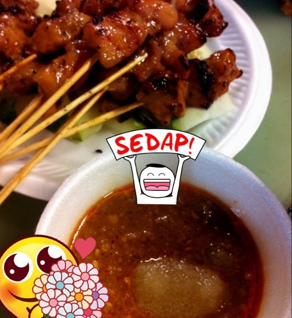 Satay with peanut pineapple sauce