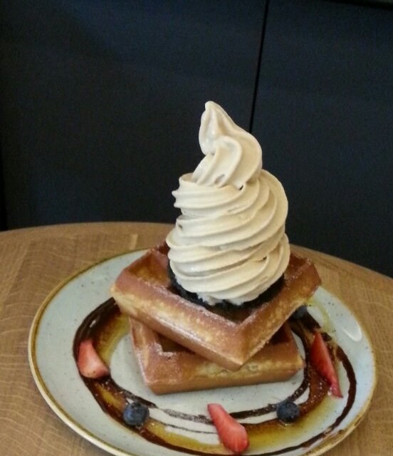 Waffles with soft serve