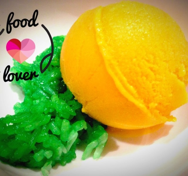 Salted Egg Yolk Pumpkin Ice Cream with Pandan Glutinous Rice