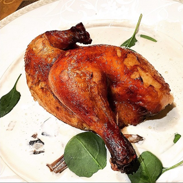 Poulet Roti with Mushroom Chardonnay sauce