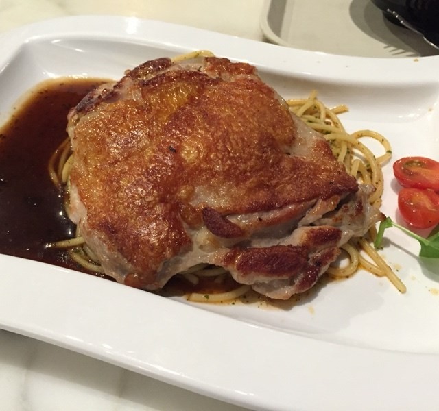 Suckling Chicken Steak Aglio Olio
