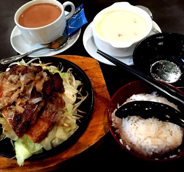 Chicken Chop Teppanyaki with Rice Set