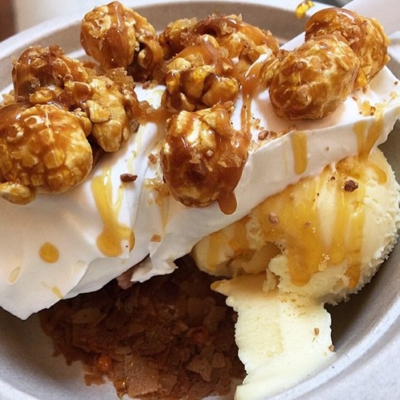 Salted caramel popcorn ice cream