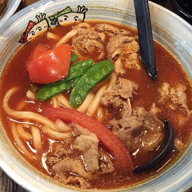 薄切肥牛蕃茄汤乌冬