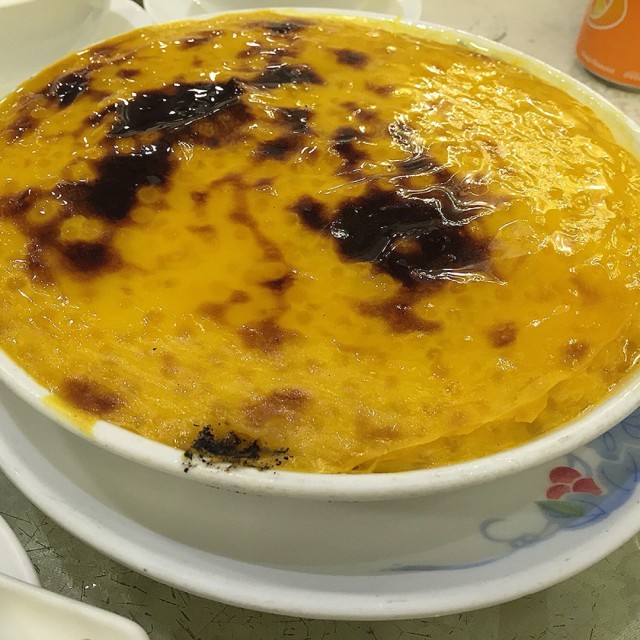 焗莲蓉西米布甸