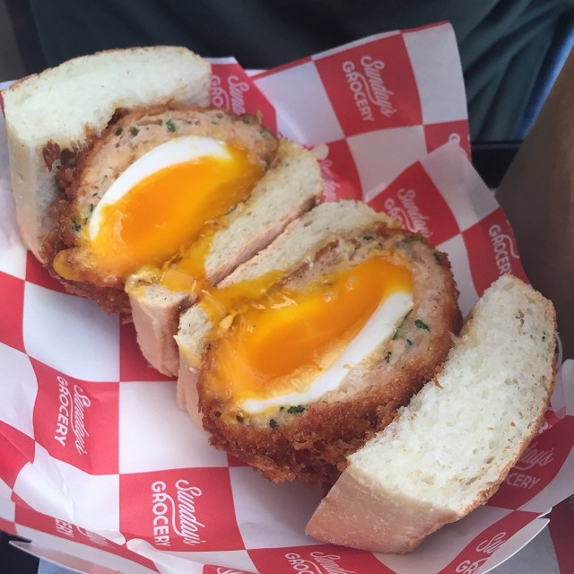 Scotch egg sando