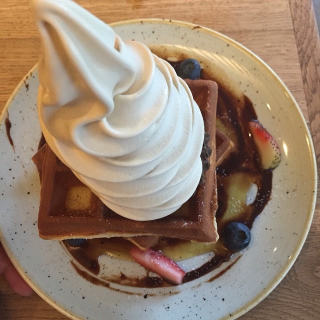 Waffle with soft serve