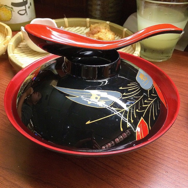 炙燒握壽司的附湯