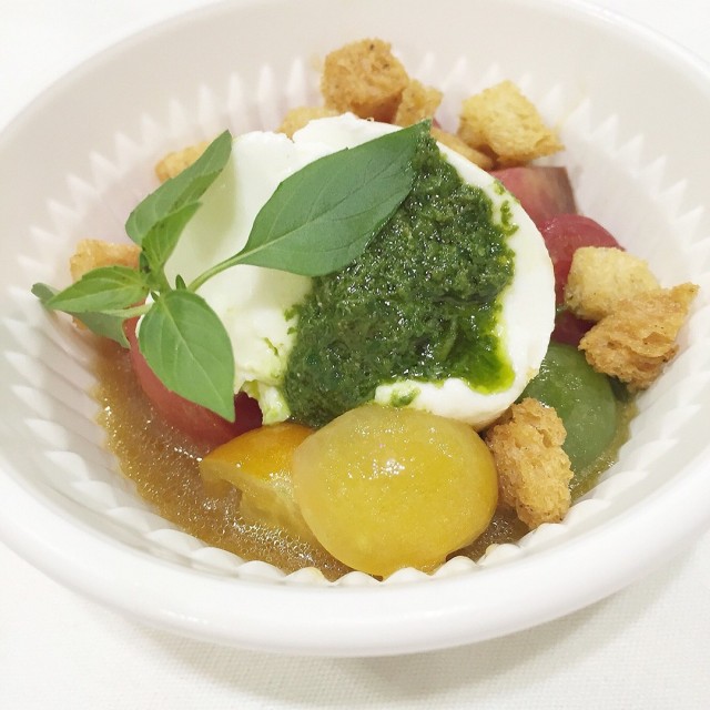 Caprese of Bufala Mozzarella, Heirloom Tomatoes & Basil Pesto