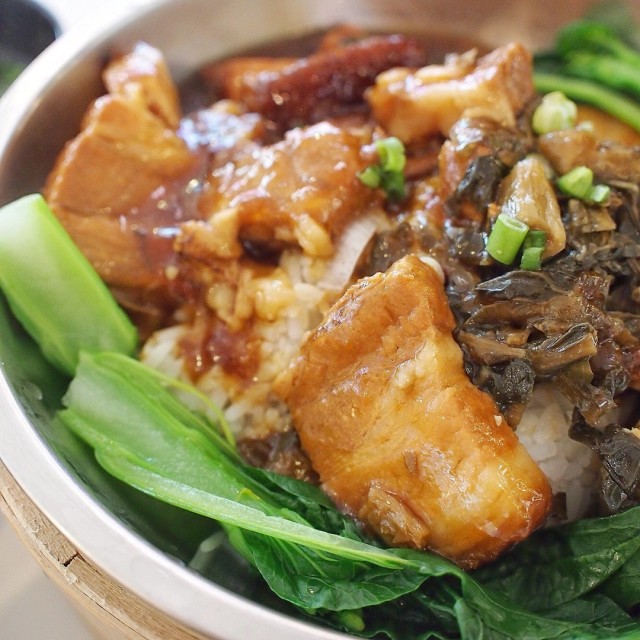 Braised Pork Belly with Mui Choy Rice