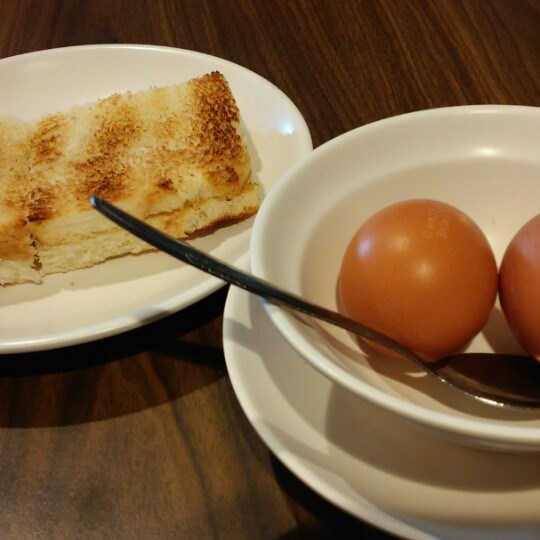 kaya toast and boiled egg
