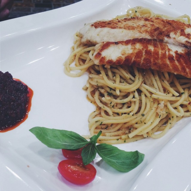 Sambal Grilled Fish Aglio Olio