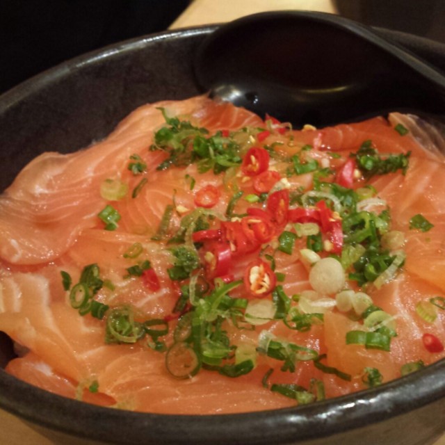 Salmon Sashimi Don, Salmon Sashimi Rice Bowl