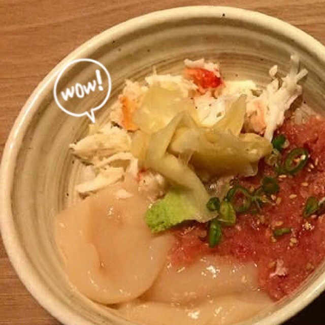 Scallop, ikura, king crab rice bowl
