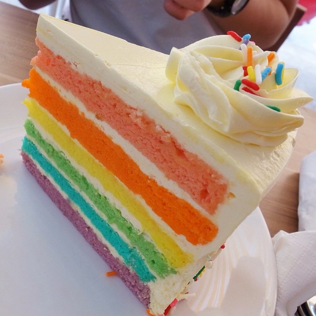 Rainbow Cake Slice