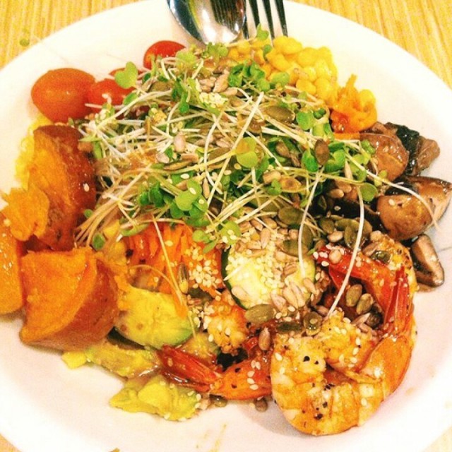 prawn avocado rice