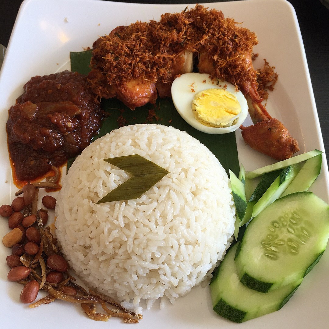 Nasi Lemak with fried chicken Jasin Hailam Beef Noodle Restaurant's