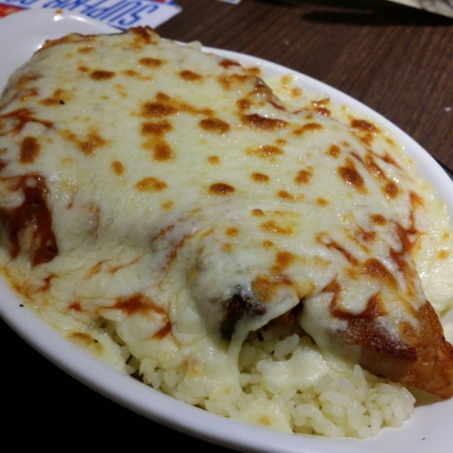 Cheese Baked Rice with Pork Chop