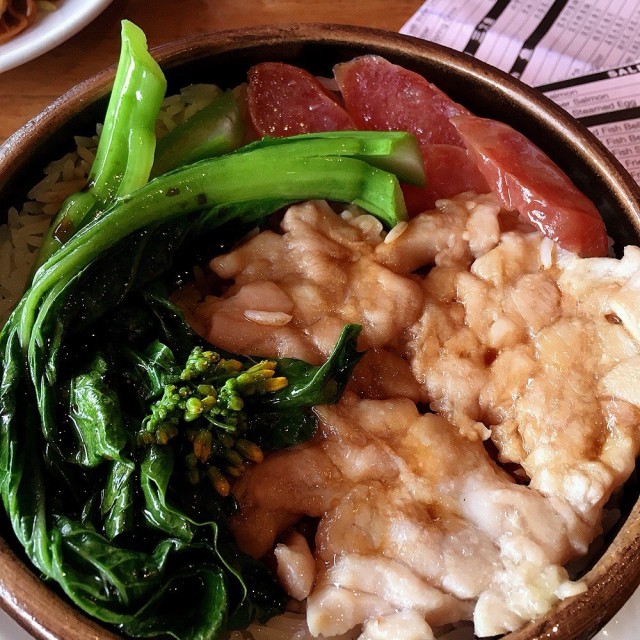 Steam rice with Chicken n Chinese sausage