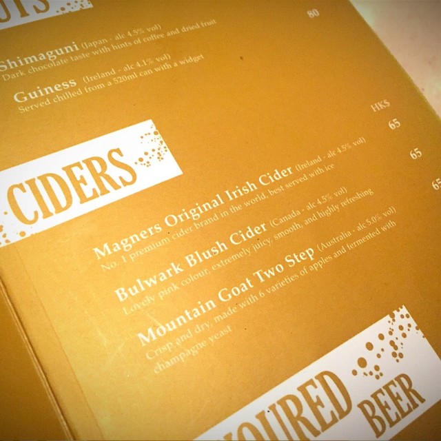 cider menu