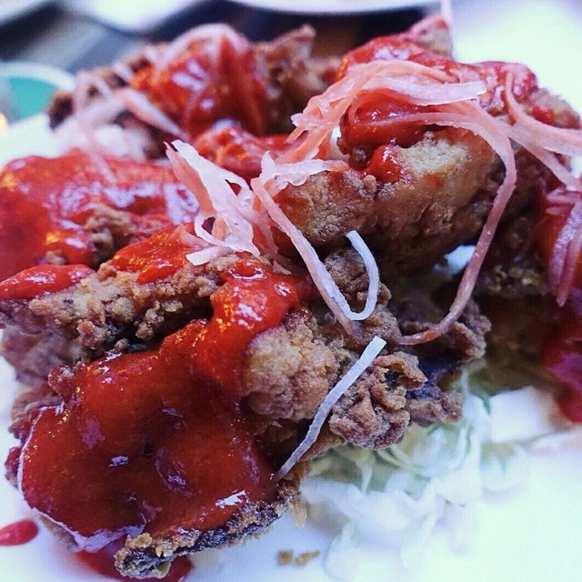 Sriracha glazed fried chicken