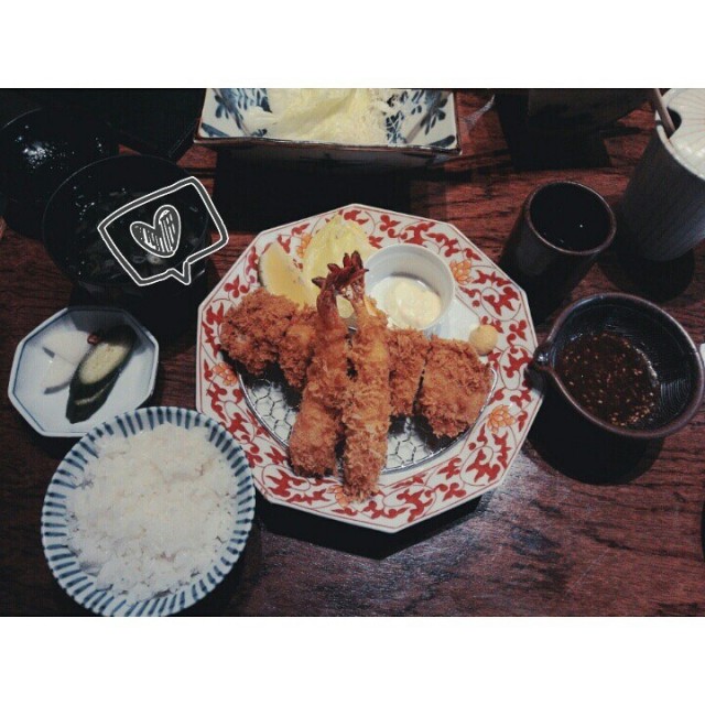 草蝦腰內豬排套餐