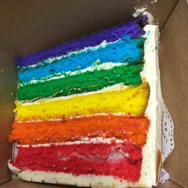 Salted Caramel Rainbow Cake