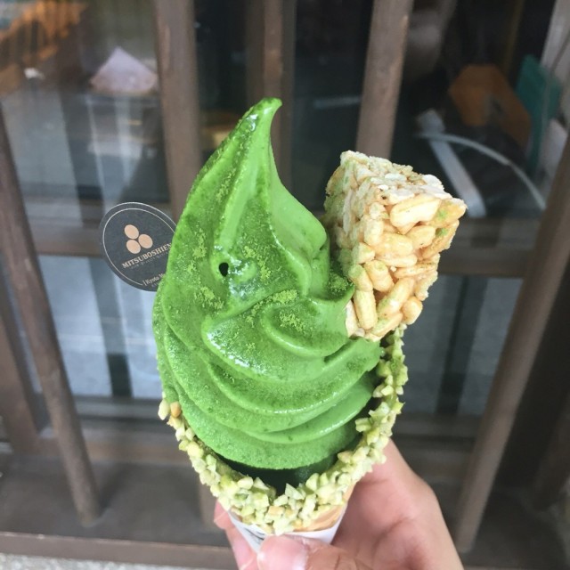 公主的眼淚 。米菓宇治霜淇淋