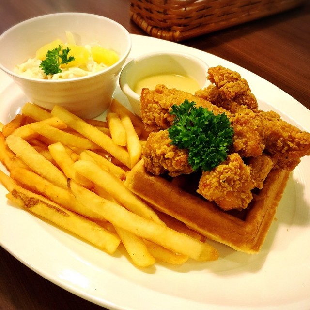 Southern style chicken waffle