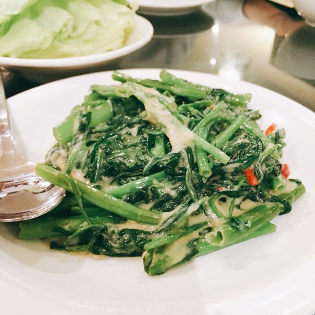 Fried kang kong with fermented beancurd