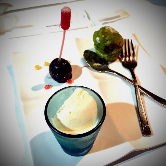 抹茶小點佐冰淇淋甜心