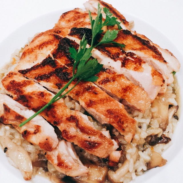Grilled Chicken & Mushroom Risotto
