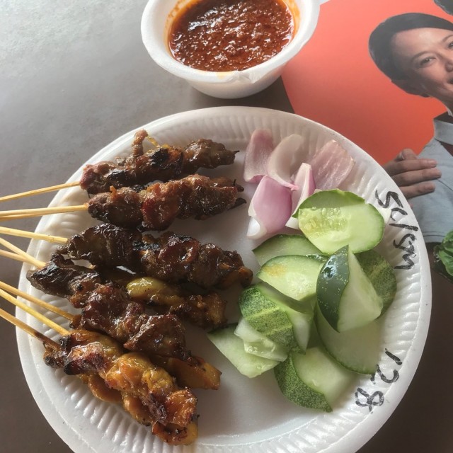 Beef and chicken satay