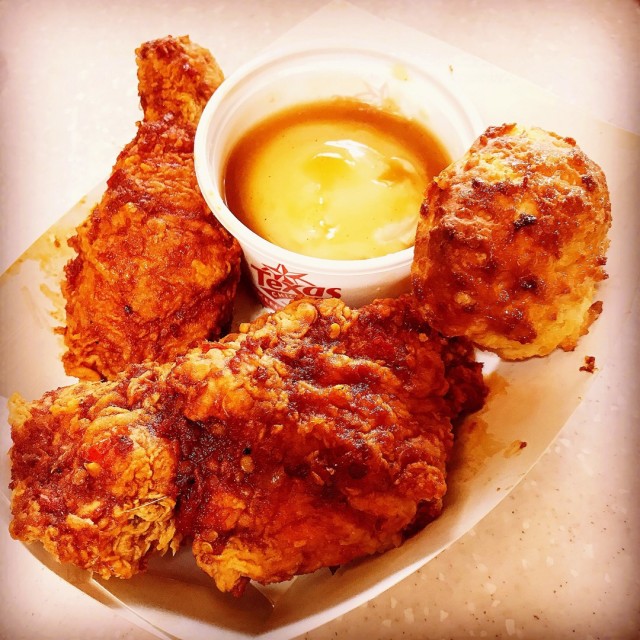2pcs Sambal Chicken with Mashed Potatoes & Honey Butter Biscuit 