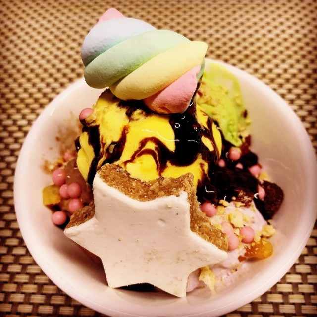 Taro, Double Chocolate, Green Tea & Mango Ice Cream